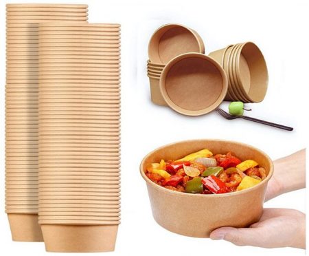 CHEF ROYALE Lot De 100 Bols à Salade En Papier Kraft De 1 | FindTheDeal