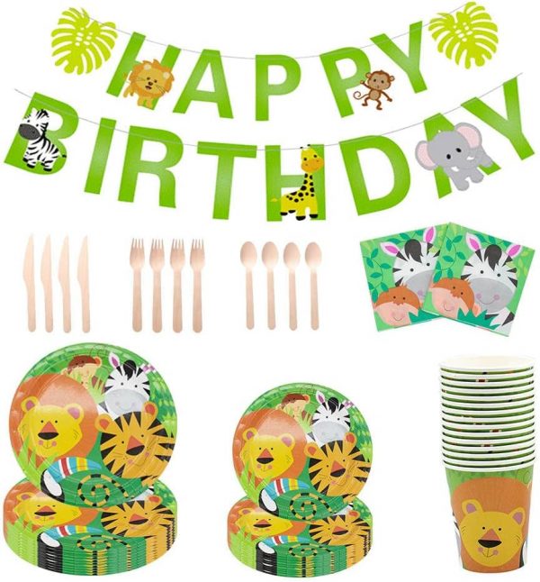 Vaisselle Jetable Anniversaire Kit Theme Jungle Safari