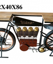 Table, Meuble de bar, Comptoir de bar en style moto en bois massif de Manguier